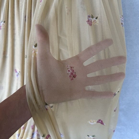 LIFE Love‎ Is For Eternity Kimono Dress Womens XL Yellow Floral Boho Lace Cover - Picture 6 of 9